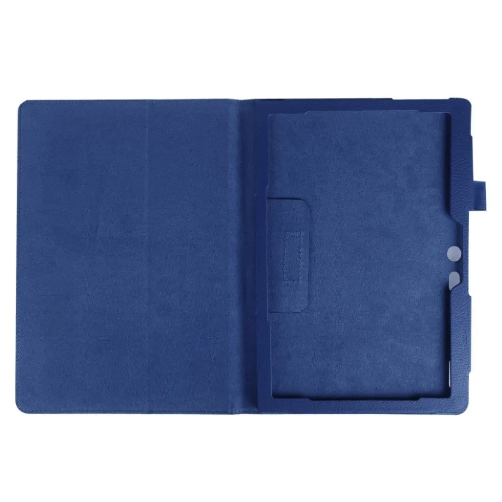 Lenovo Tab 10 TB-X103F litchi skin leather flip case - Dark Blue