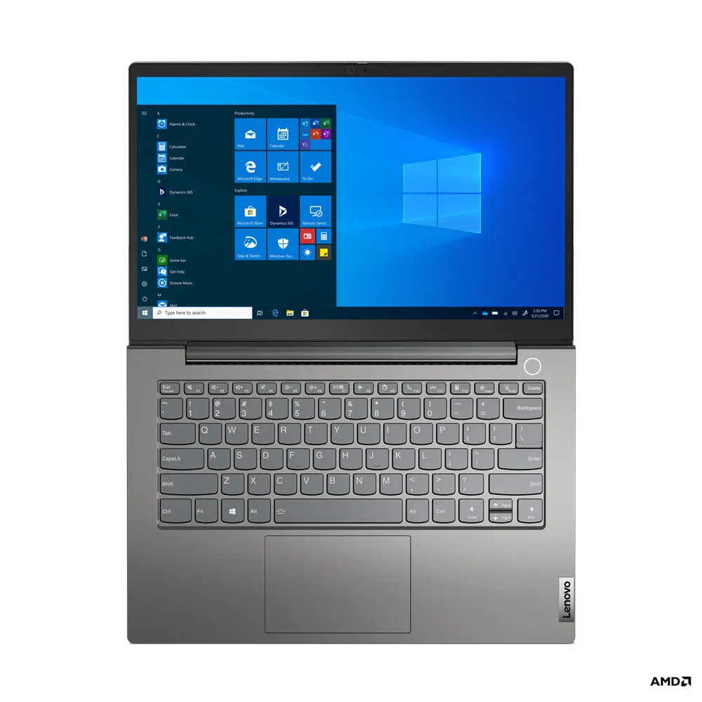 Lenovo ThinkBook 14 AMD Ryzen™ 5 4500U Laptop 35.6 cm (14") Full HD 8 GB DDR4-SDRAM 256 GB SSD Wi-Fi 6 (802.11ax) Windows 10 Pro Grey