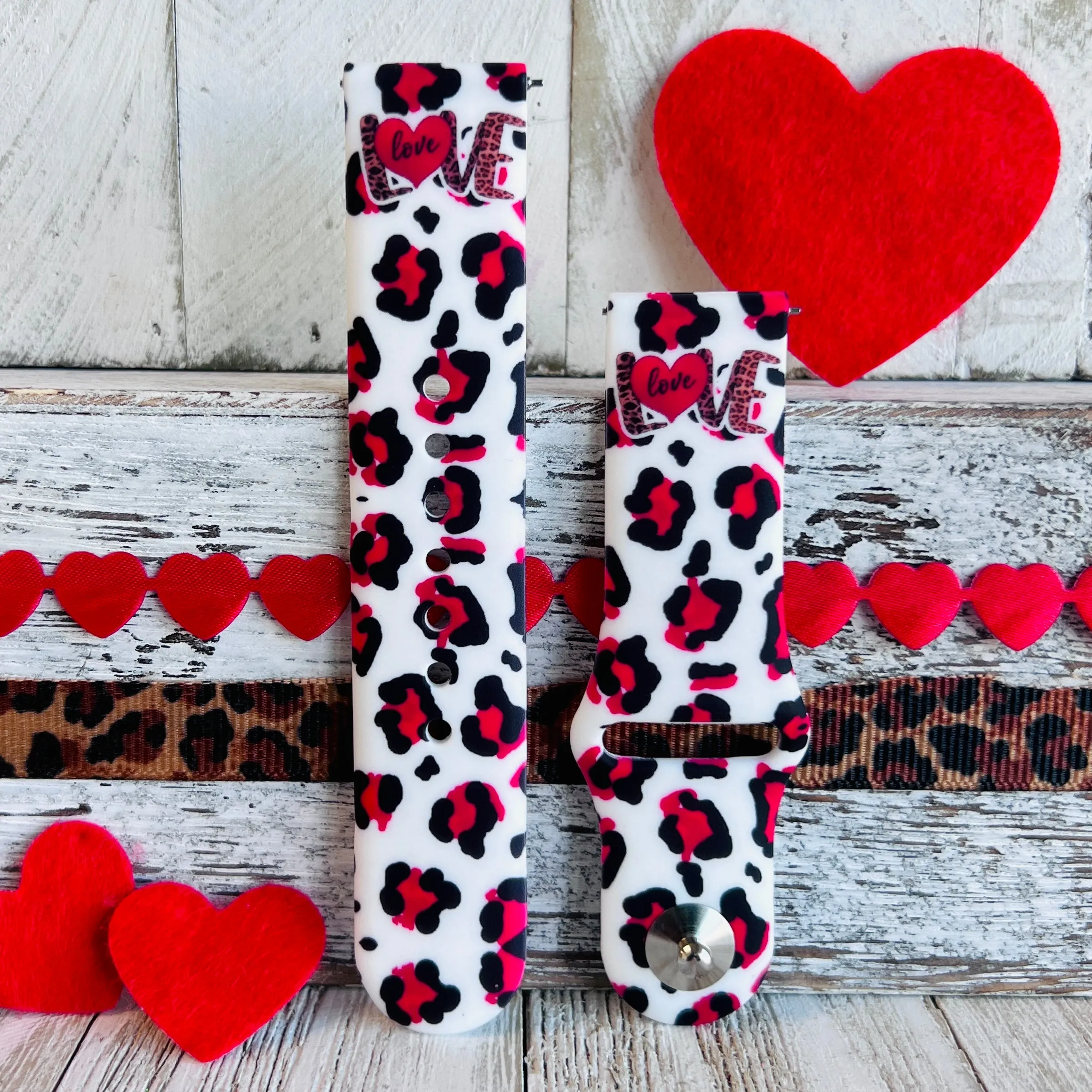 Leopard Love Print Silicone Band For Samsung Watch