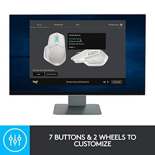 Logitech MX Master 2S Wireless Mouse with FLOW Cross-Computer Control and File Sharing for PC and Mac