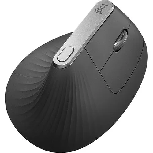 Logitech MX Vertical Advanced Ergonomic Mouse, Optical, Cable/Wireless, Bluetooth/Radio Frequency, USB, 4000 DPI, Graphite-  910-005447