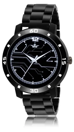 LOREM Black Professional Look Analog Watch For Men