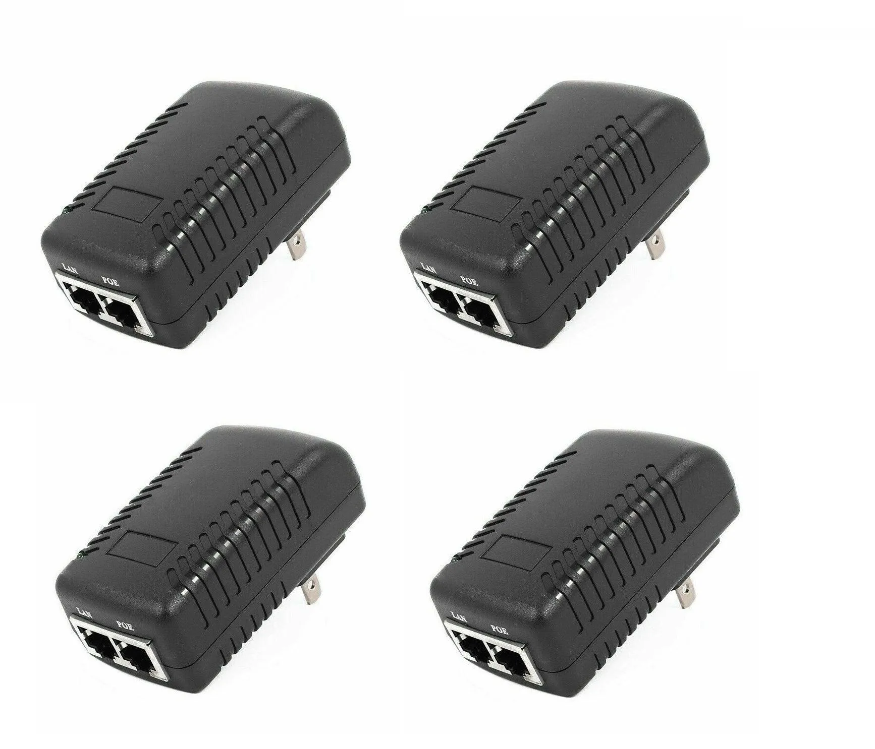 Lot of 4 - 48V-0.5A Wall Plug POE Injector Ethernet Adapter/Camera Power Supply