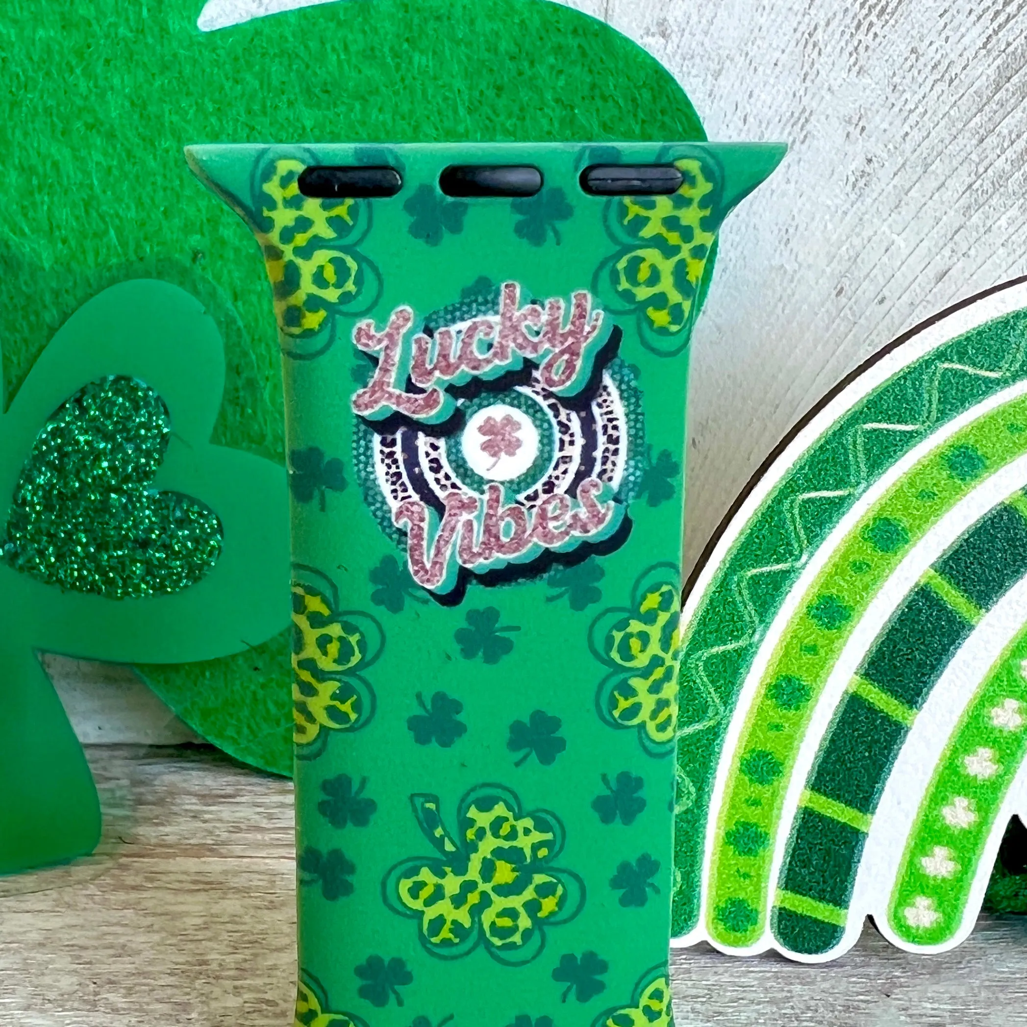 Lucky Vibes Print Silicone Band For Apple Watch