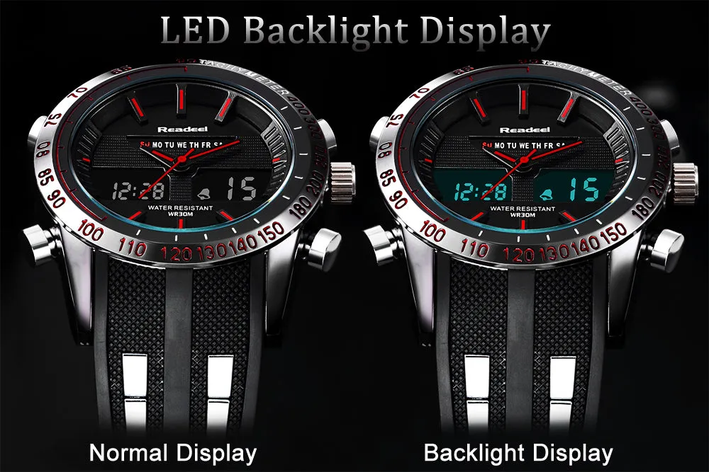 Luxury Mens Sports Waterproof LED Digital Quartz Men Military Wrist Watch