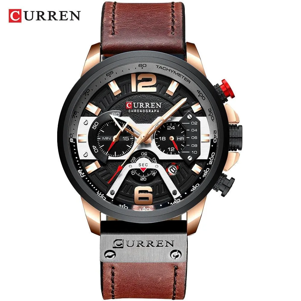 Luxury Watch For Men Quartz Chronograph Sport Waterproof Man Watches Military Fashion Stainless Steel Wristwatch Clock