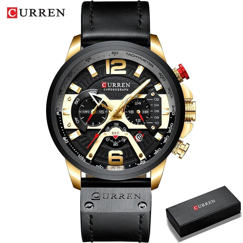 Luxury Watch For Men Quartz Chronograph Sport Waterproof Man Watches Military Fashion Stainless Steel Wristwatch Clock