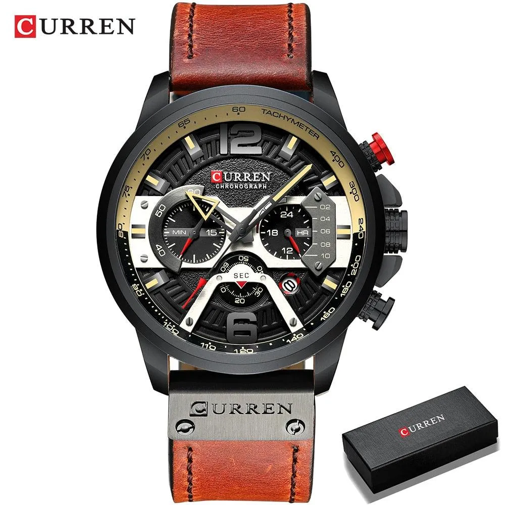 Luxury Watch For Men Quartz Chronograph Sport Waterproof Man Watches Military Fashion Stainless Steel Wristwatch Clock