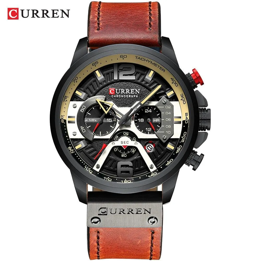 Luxury Watch For Men Quartz Chronograph Sport Waterproof Man Watches Military Fashion Stainless Steel Wristwatch Clock