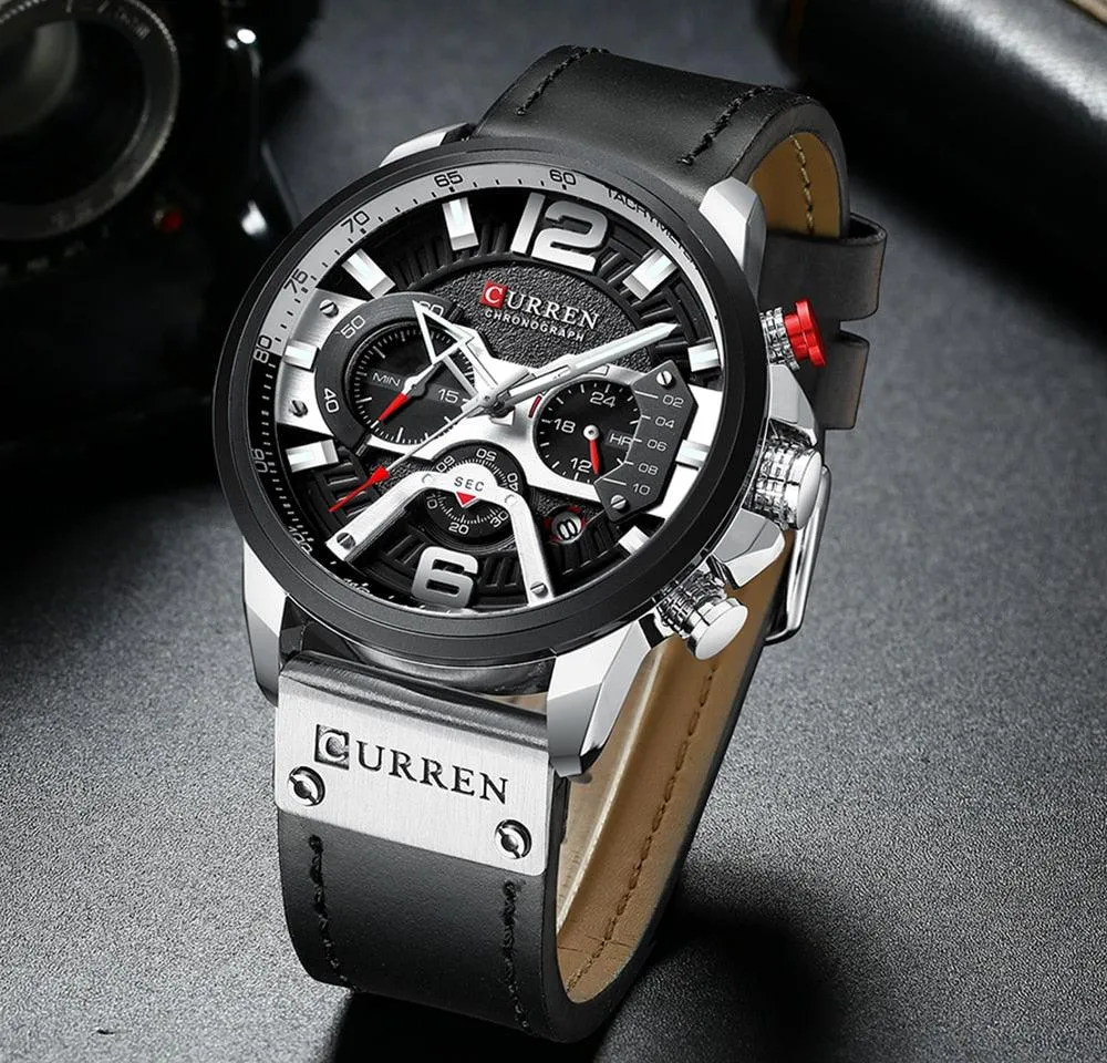 Luxury Watch For Men Quartz Chronograph Sport Waterproof Man Watches Military Fashion Stainless Steel Wristwatch Clock