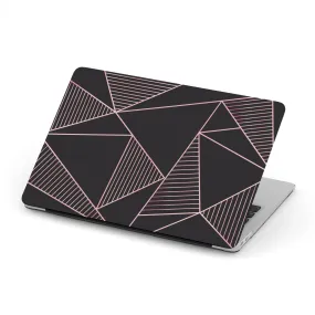 Macbook Hard Shell Case - Black & Pink Geometric