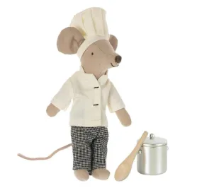 MAILEG - MOUSE: CHEF WITH POT AND SPOON