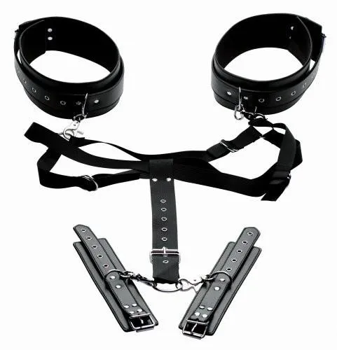 Master Series Acquire Easy Access Thigh Harness with Wrist Cuffs