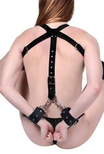 Master Series Acquire Easy Access Thigh Harness with Wrist Cuffs