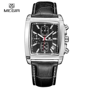 MEGIR new casual brand watches men hot fashion sport wristwatch man chronograph leather watch for male luminous calendar hour