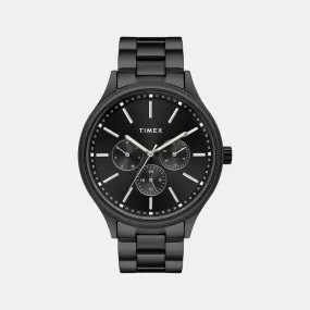 Men's Black Dial Multi-Function Stainless Steel Watch TWEG18410