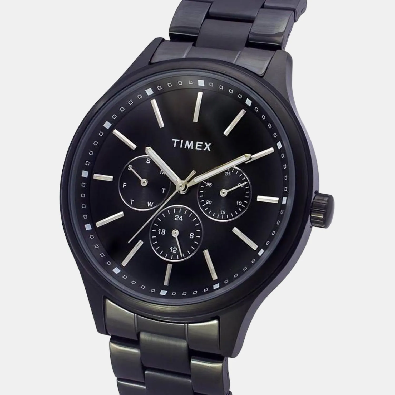 Men's Black Dial Multi-Function Stainless Steel Watch TWEG18410