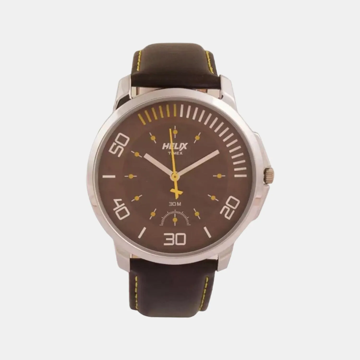 Men's Brown Analog Leather Watch TW027HG06