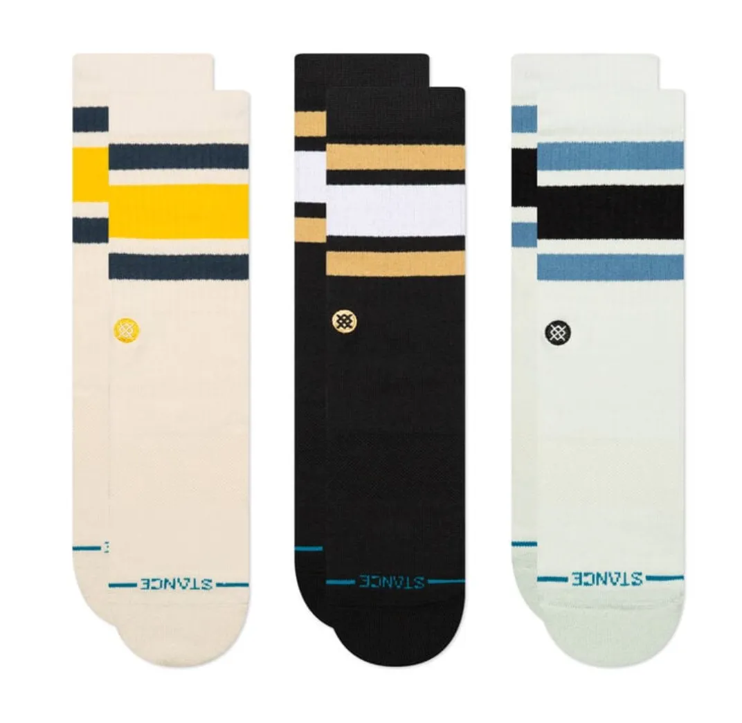 Men's Stance 3 Pack Boyd Crew Socks -Cream -Medium