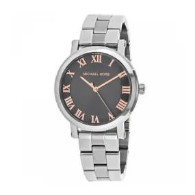 Michael Kors Norie Silver Stainless Steel Grey Dial Quartz Watch for Ladies - MK-3559