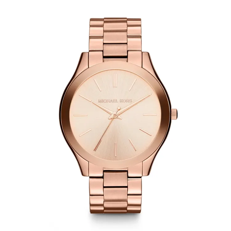 Michael Kors Slim Runway Watch Rose-Tone Stainless Steel 42mm Quartz