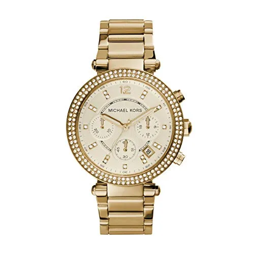 Michael Kors Women's Watch PARKER, 39 mm case size, Chronograph movement, Stainless Steel strap