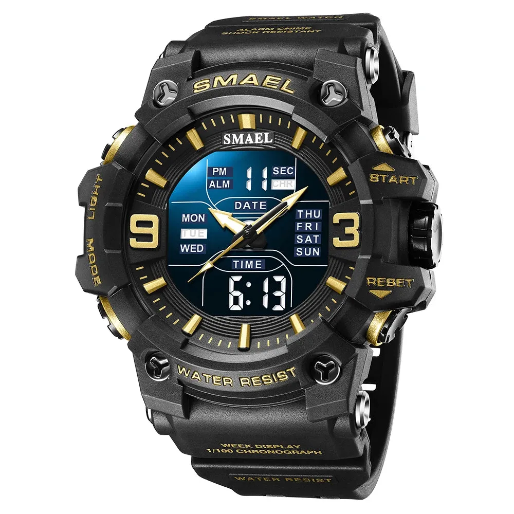 Military Watches Men Sport  Watch Waterproof Alarm Clock Dual Time Wristwatches Digital 8049B Army Watches Military