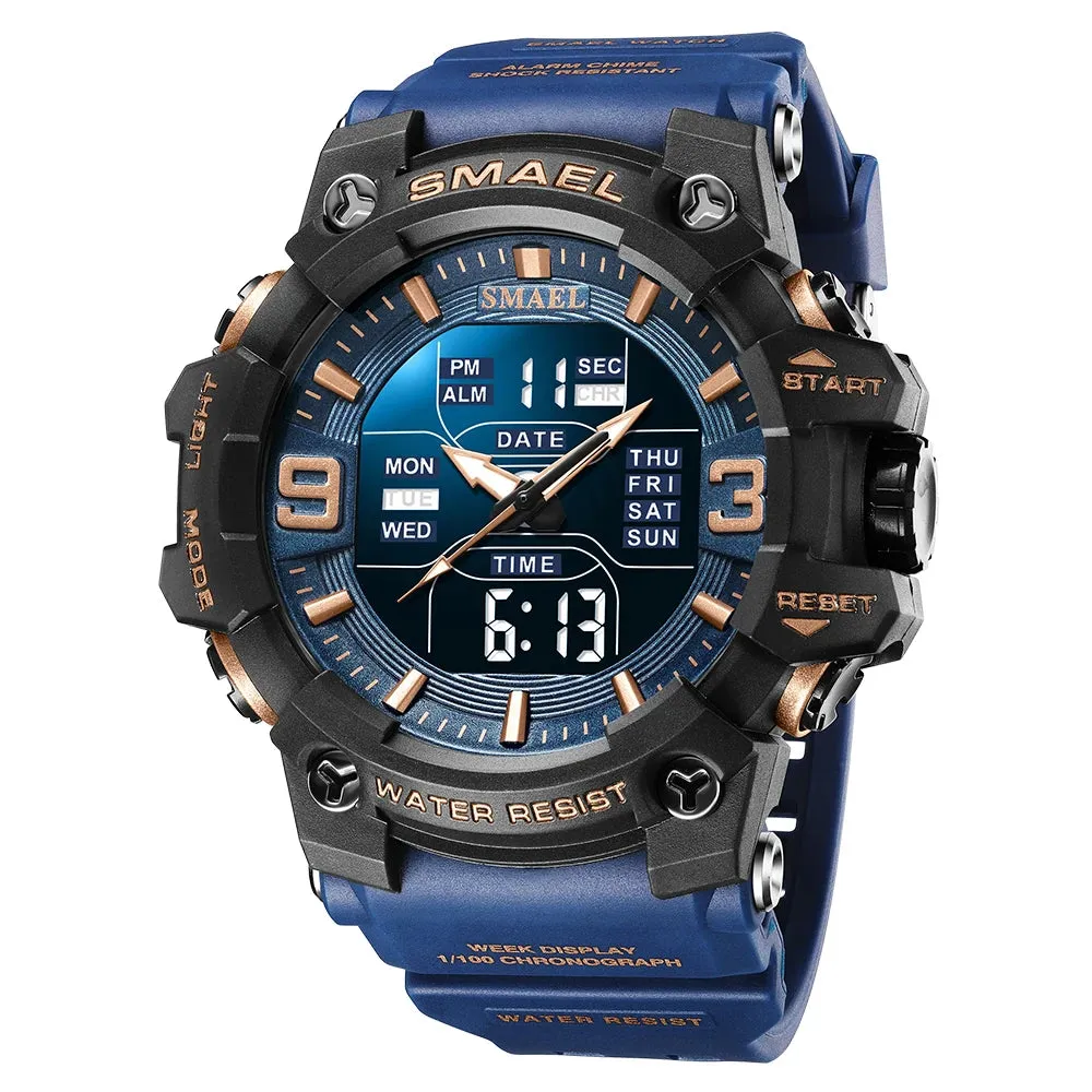 Military Watches Men Sport  Watch Waterproof Alarm Clock Dual Time Wristwatches Digital 8049B Army Watches Military