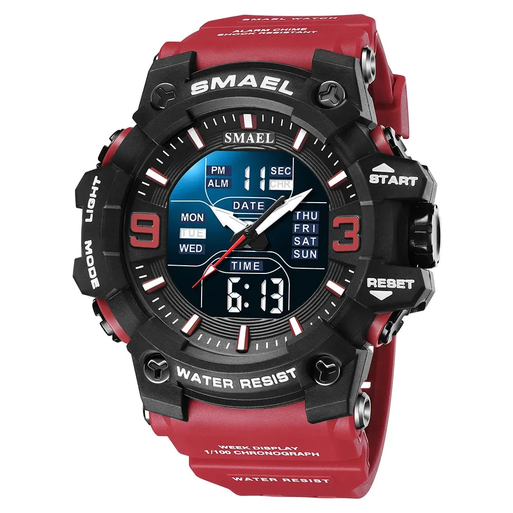 Military Watches Men Sport  Watch Waterproof Alarm Clock Dual Time Wristwatches Digital 8049B Army Watches Military