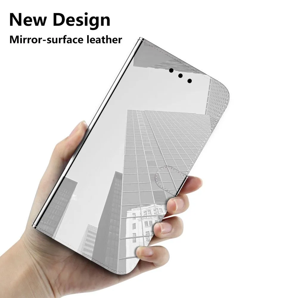 Mirror Motorola Moto E30 / E40 / E20 flip case - Silver