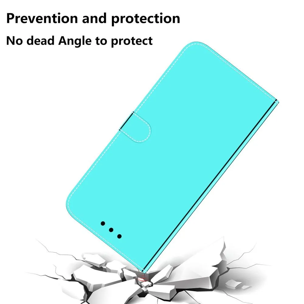 Mirror Motorola Moto G51 5G flip case - Cyan