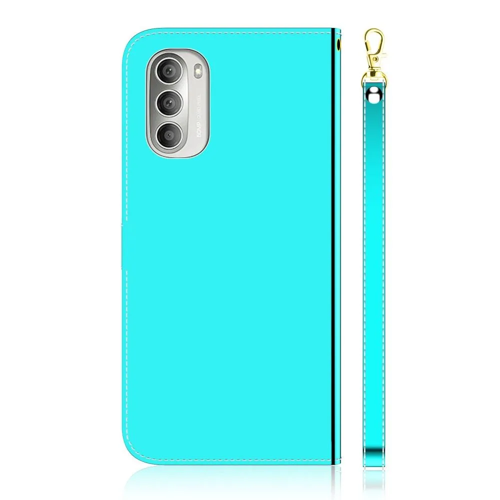 Mirror Motorola Moto G51 5G flip case - Cyan