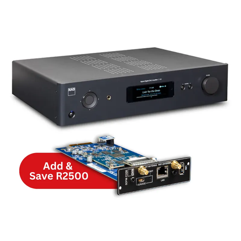 NAD C 389 - Hybrid/Digital DAC Amplifier & MDC2BluOS - Including HD-Audio Streaming   Dirac Room correction (Each)