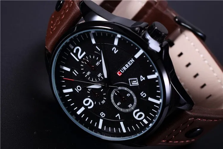 New Brand Curren Men's Watch Men Date Clock Men Casual Quartz Watch Leather Wrist Sports Watches Military Army Relogio Male