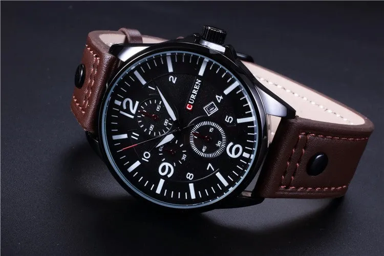 New Brand Curren Men's Watch Men Date Clock Men Casual Quartz Watch Leather Wrist Sports Watches Military Army Relogio Male