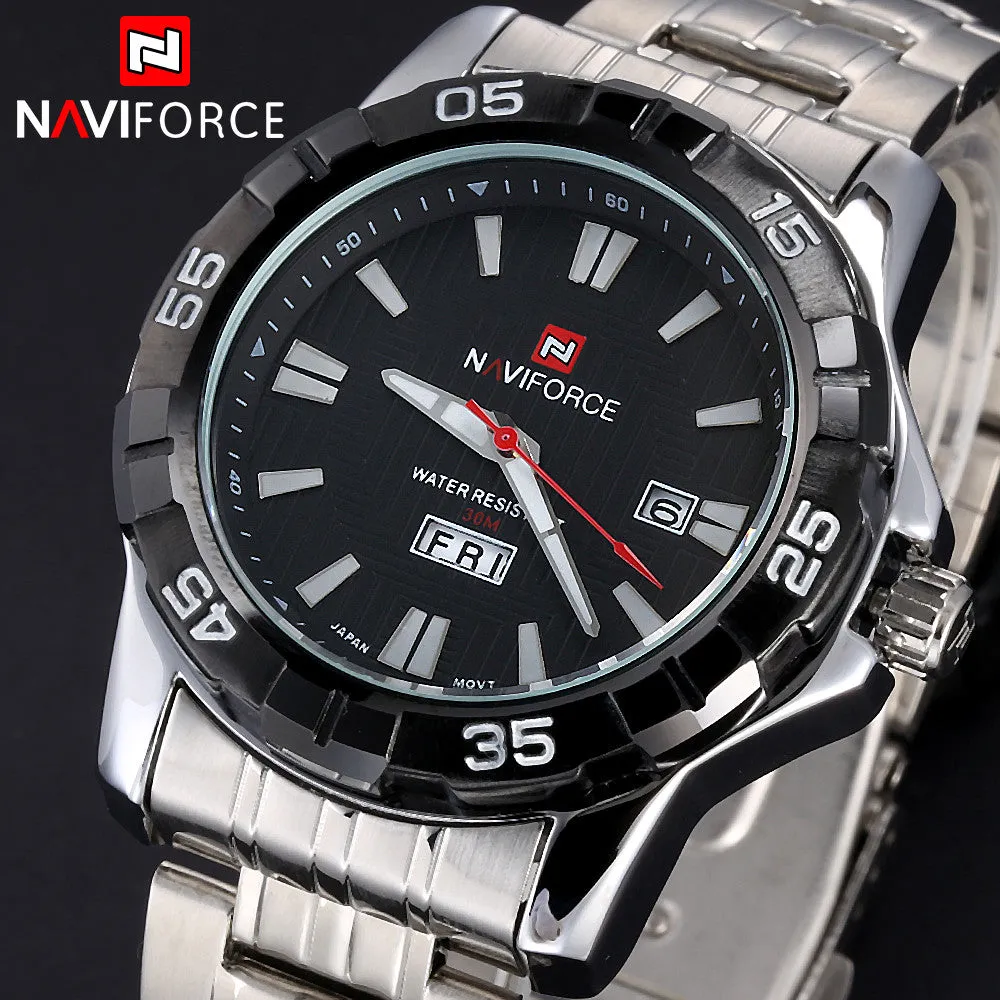 New Brand Fashion Men Sports Watches Men's Quartz Hour Date Clock Man Full Steel Military Army Waterproof Wrist watch