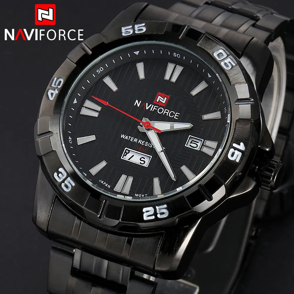 New Brand Fashion Men Sports Watches Men's Quartz Hour Date Clock Man Full Steel Military Army Waterproof Wrist watch