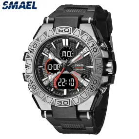 New Men Fashion Watches Quartz Watch Waterproof 50M Man Digital Watch Led 8071 Smael Brand Watch Military Sports Dual Display