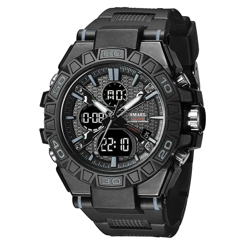 New Men Fashion Watches Quartz Watch Waterproof 50M Man Digital Watch Led 8071 Smael Brand Watch Military Sports Dual Display