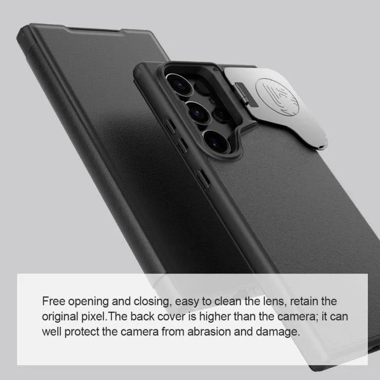 NILLKIN Qin Series Leather Flip Case with Camera Protection for Samsung Galaxy S24 Ultra 5G