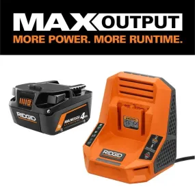 Open Box -  RIDGID 18V 4.0 Ah MAX Output Starter Kit with Rapid Charger