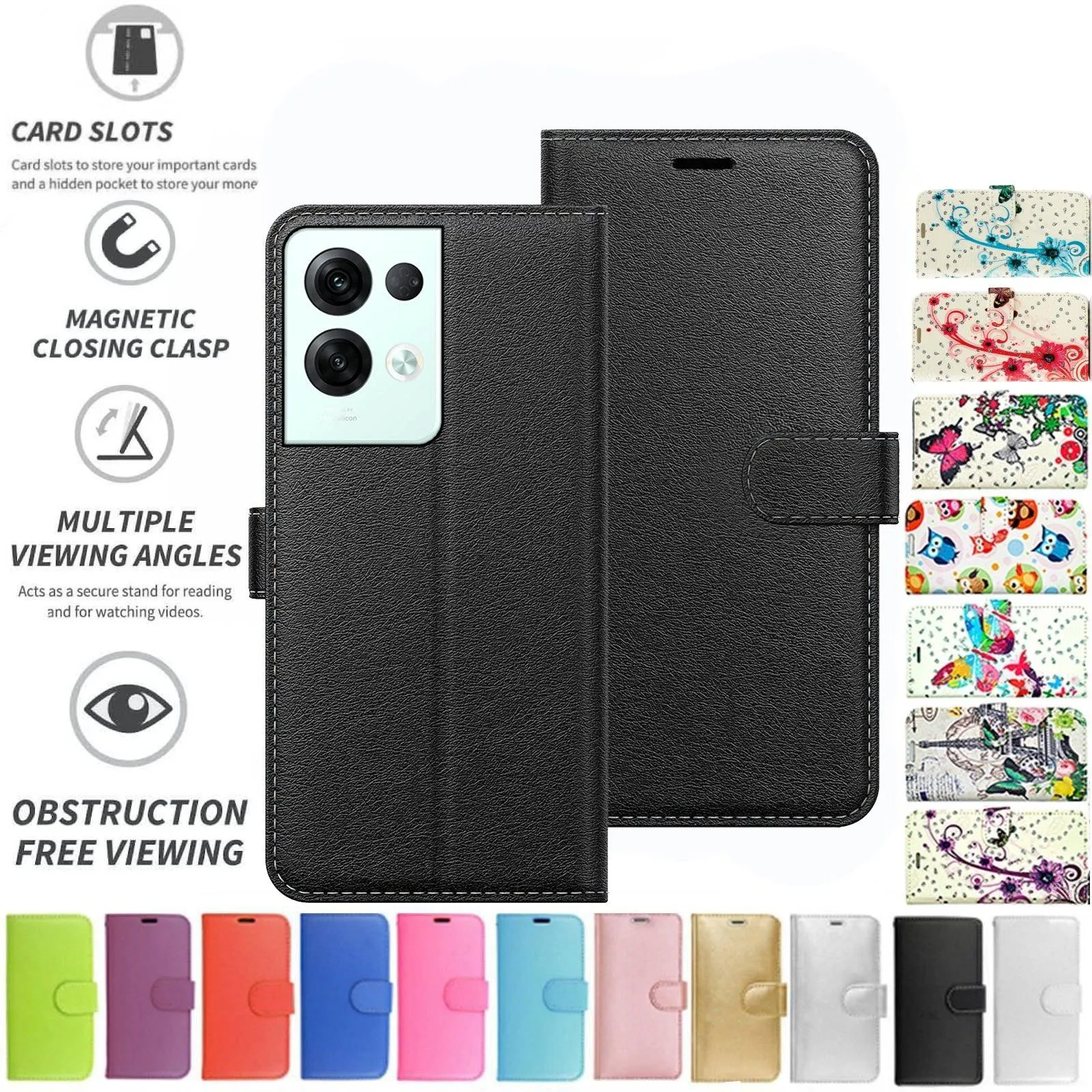 Oppo Reno 8 Pro 5G Flip Folio Book Wallet Case