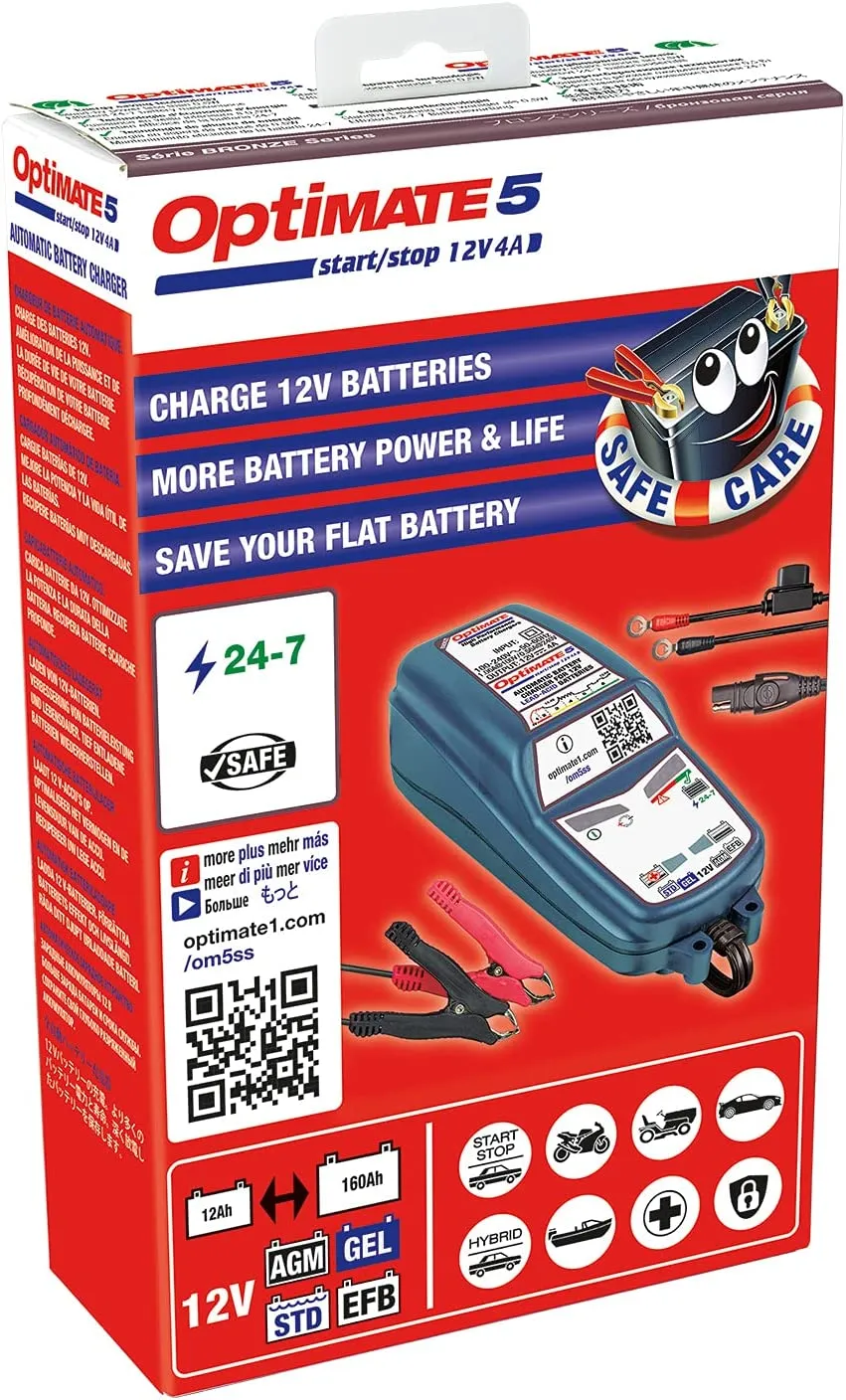 OptiMate 5 Start/Stop 12V Motorcycle Car Smart Automatic Battery Charger Optimiser