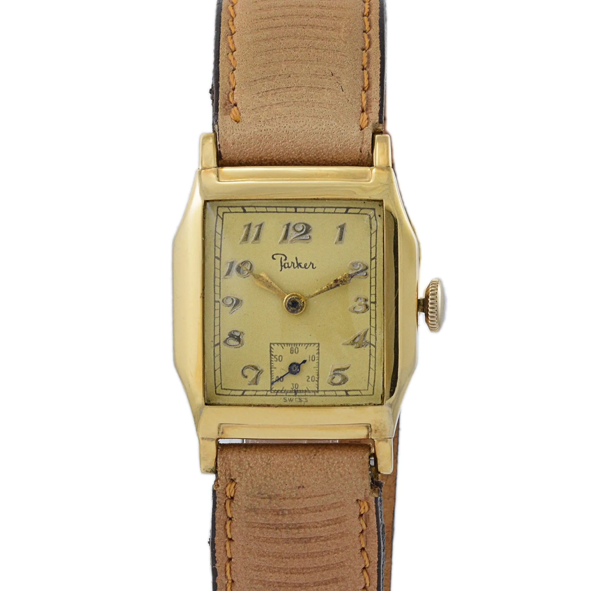 Parker Tank Watch Manual Wind 10K Gold Filled