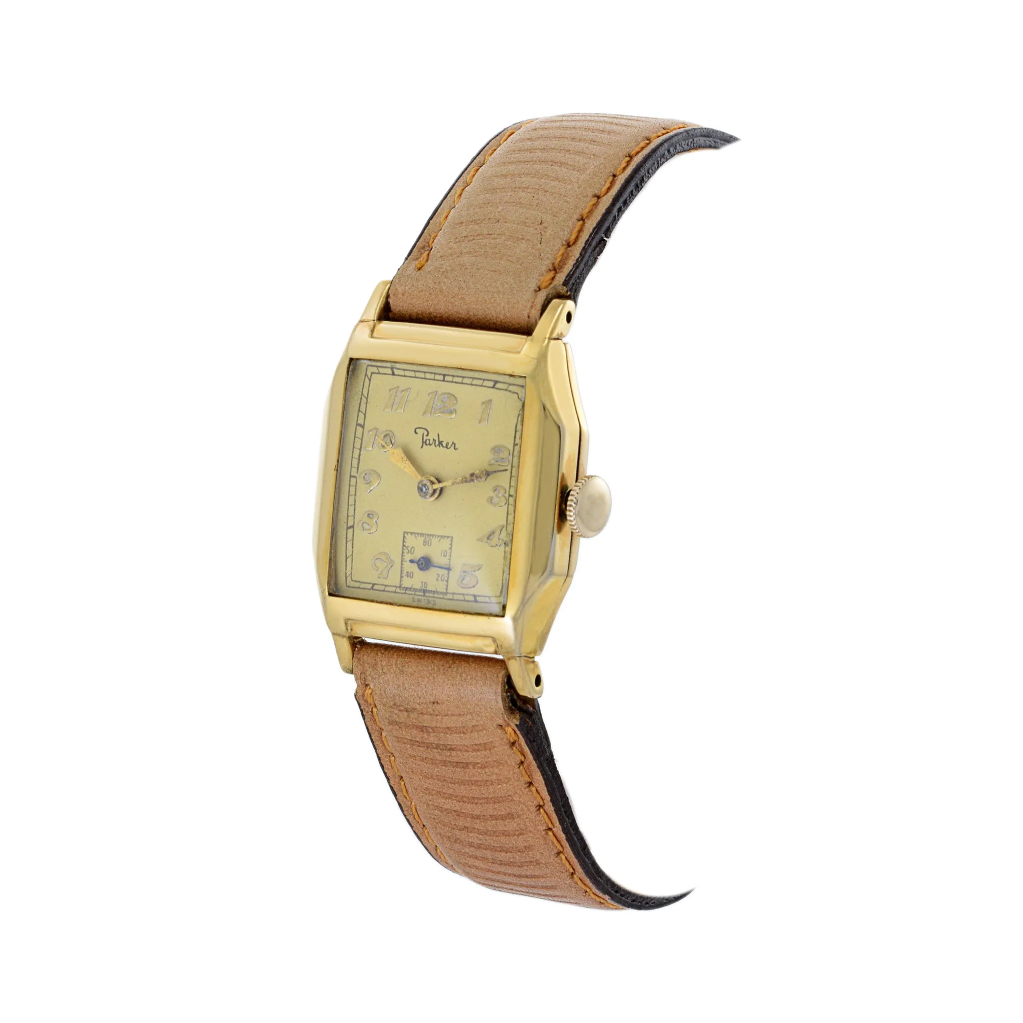 Parker Tank Watch Manual Wind 10K Gold Filled