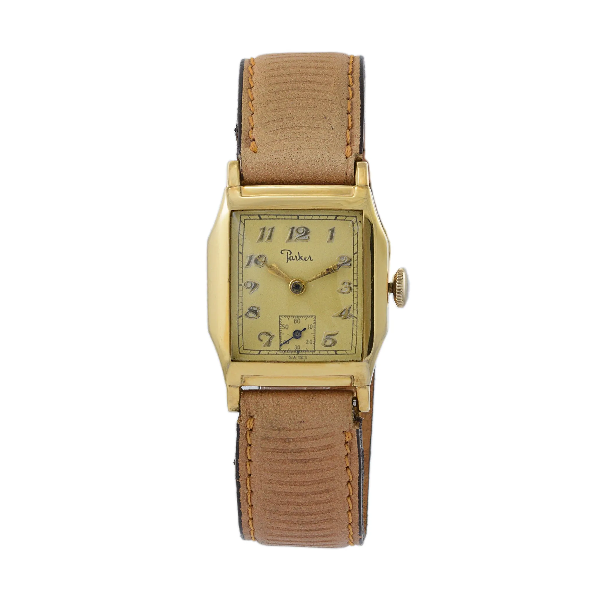 Parker Tank Watch Manual Wind 10K Gold Filled