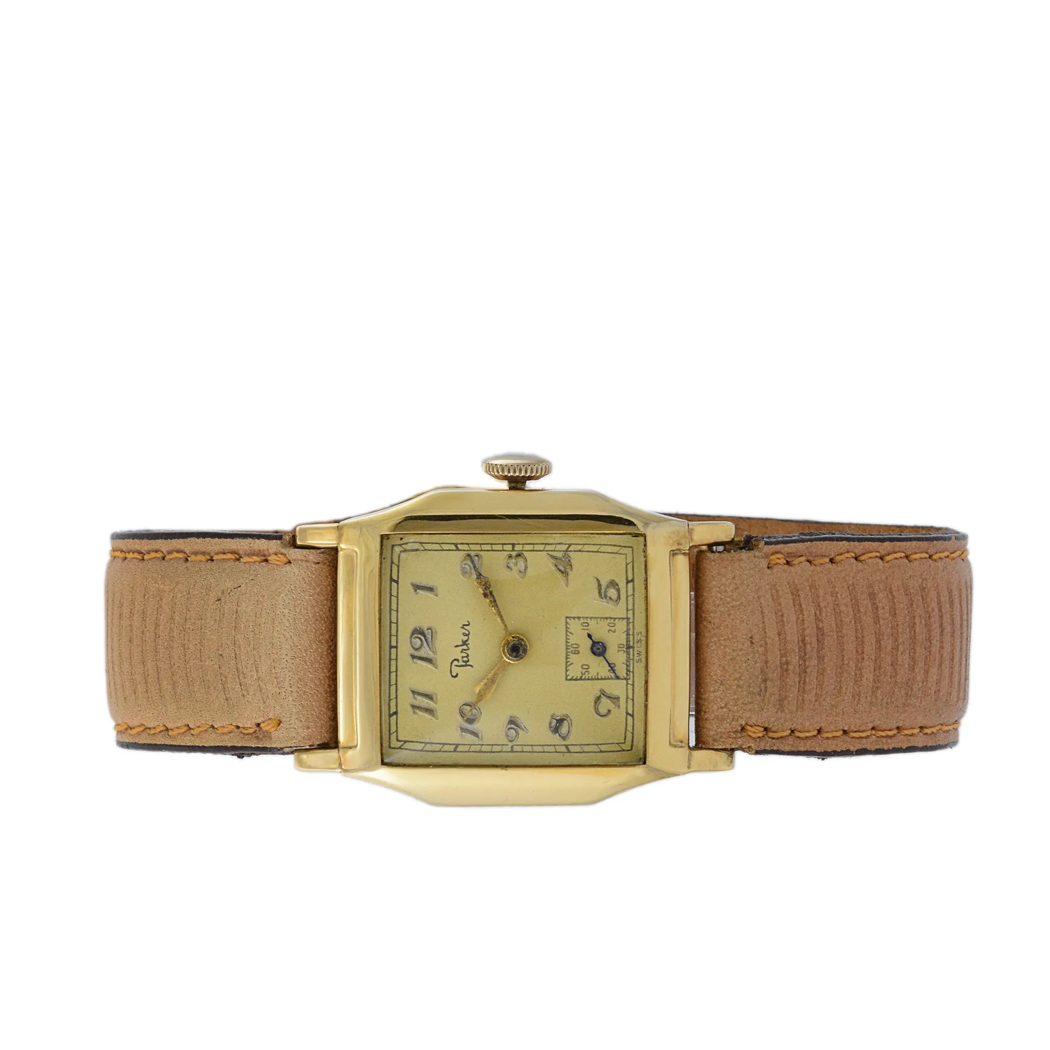 Parker Tank Watch Manual Wind 10K Gold Filled