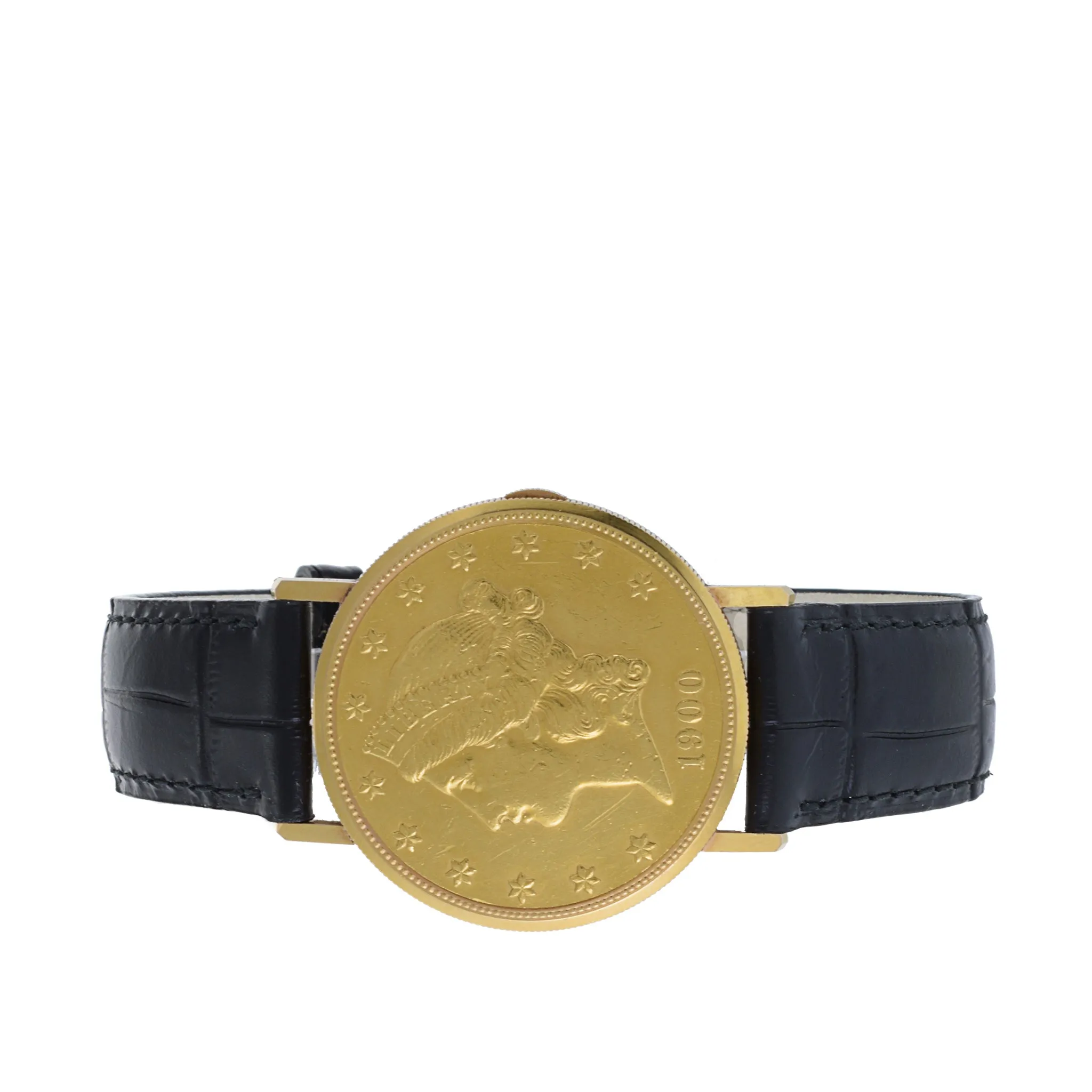 Paul Peugeot Twenty Dollar Manual Wind Coin Watch 18K Gold and 22K Gold