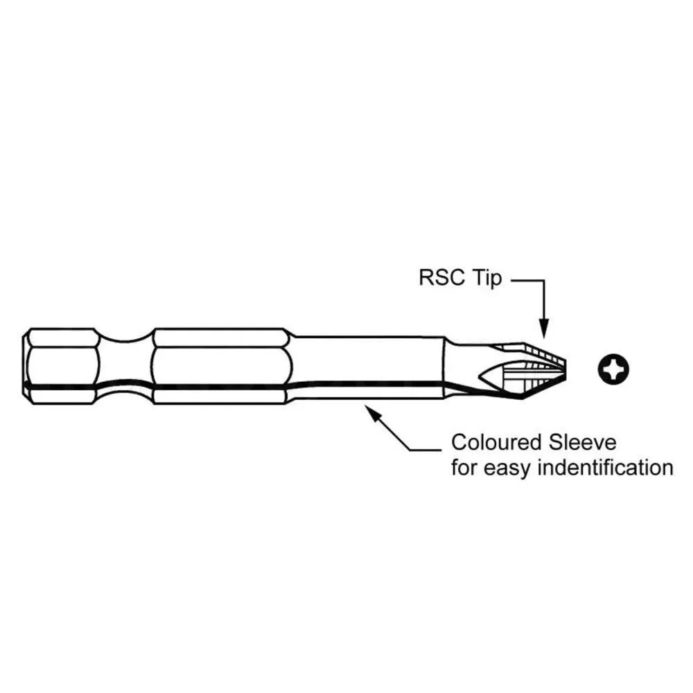 Philips Driver Bits - No. 2, 1/4" Shank, 6" Long