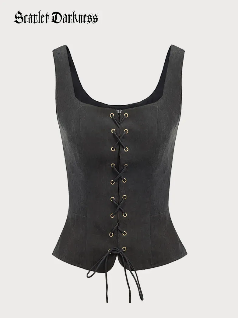 Pirate Renaissance Lace up Corset Vest Bodice